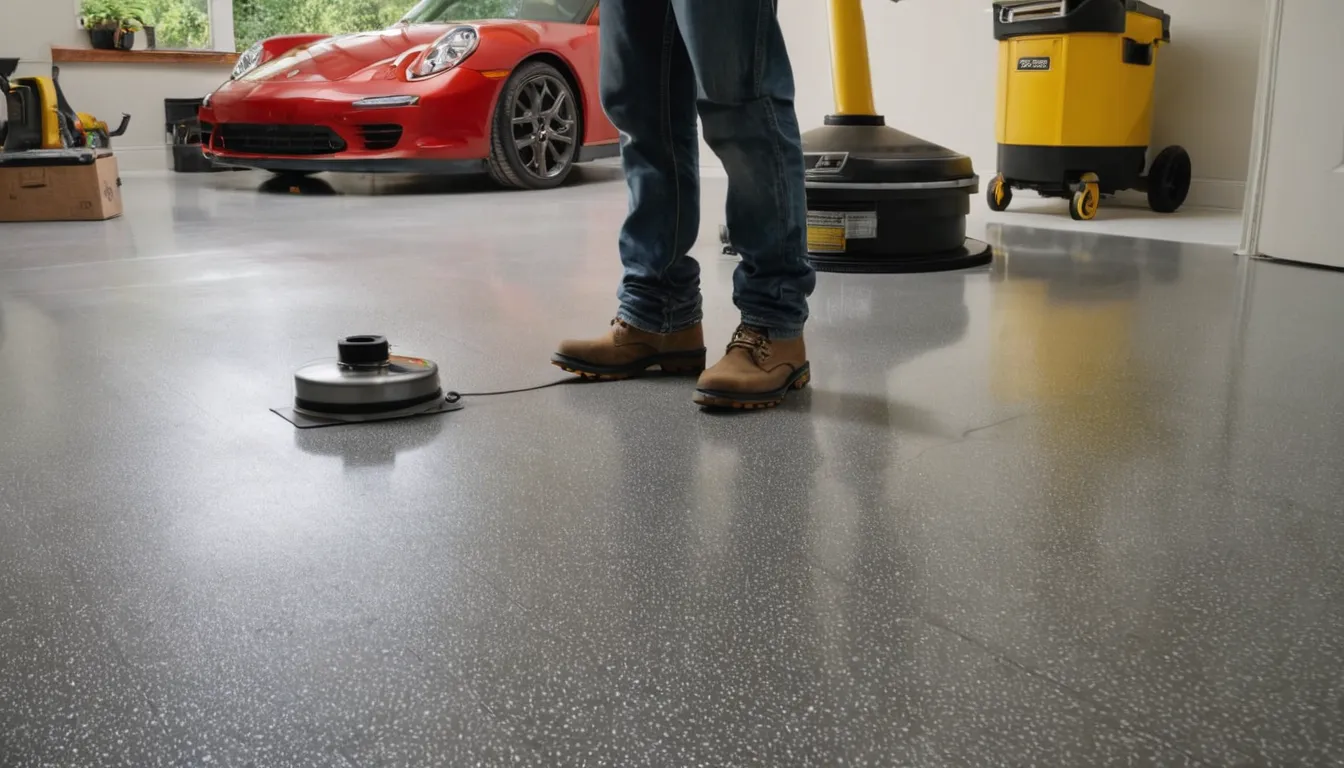 A clean, newly coated garage floor in a Caledonia home